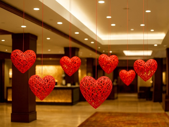 Décorations de la Saint-Valentin dans les espaces publics