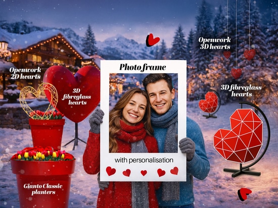Décorations de la Saint-Valentin dans les espaces publics