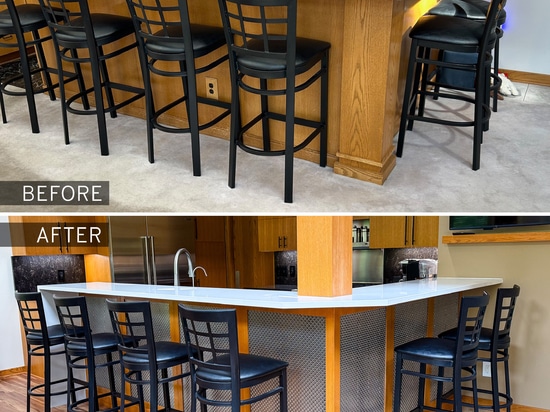 De l'ordinaire à l'extraordinaire : cette transformation « avant-après » d'un bar privé met en évidence la manière dont le treillis métallique architectural M33-2 a transformé cet espace en un lieu...