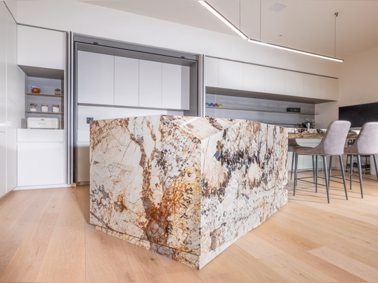 Îlot de cuisine en quartzite « Patagonia » : une sculpture au design contemporain