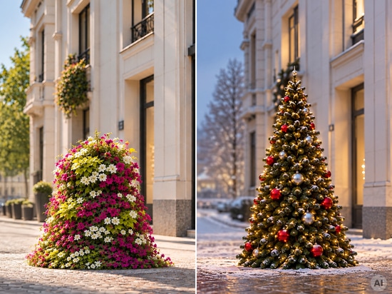 Des fleurs d'été aux décorations de Noël : une métamorphose au fil des saisons
