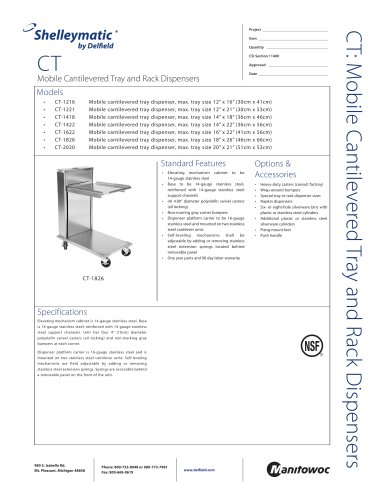 CT Mobile Cantilevered Tray and Rack Dispensers