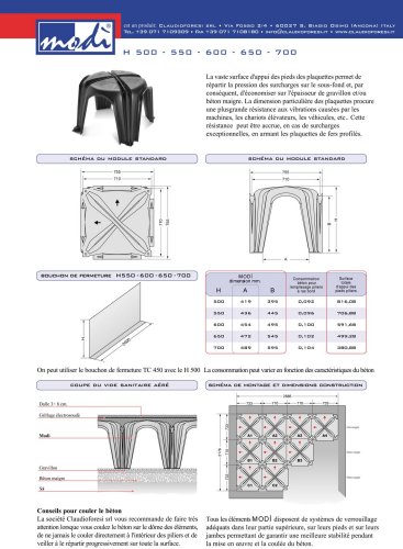 VIDES  SANITAIRES H 500 - 700