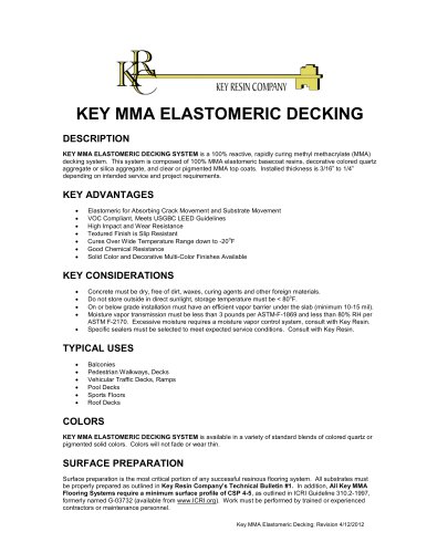 KEY MMA ELASTOMERIC DECKING