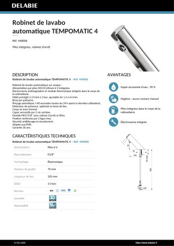 Robinet de lavabo automatique TEMPOMATIC 4