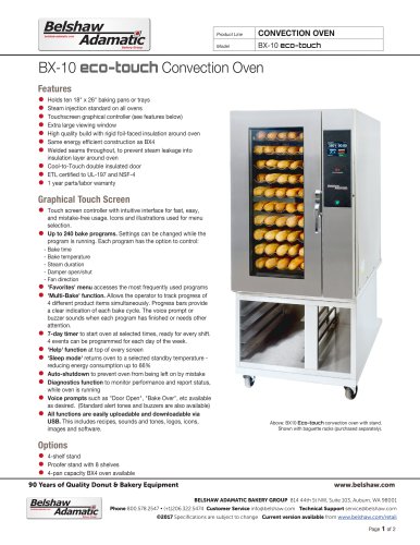 BX10 Eco-touch Convection Oven