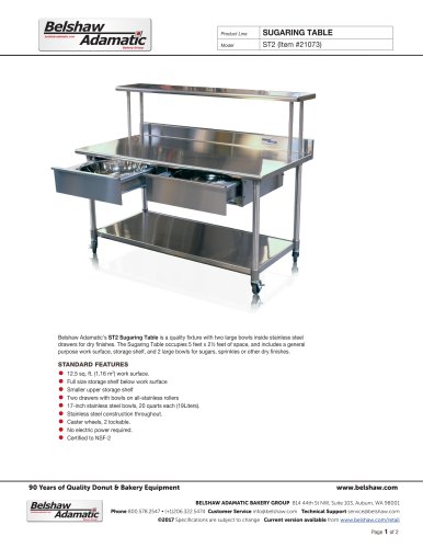 Sugaring Table