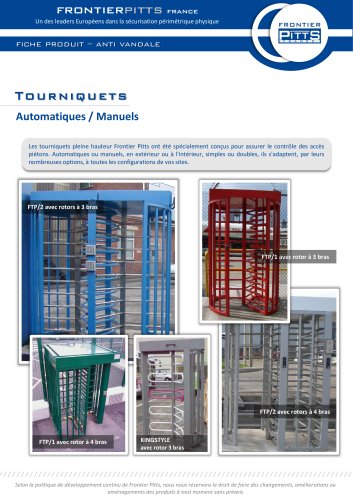 Tourniquets piétons