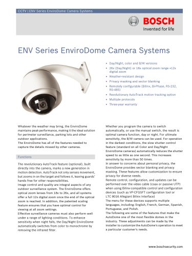 ENV Series EnviroDome Camera Systems 