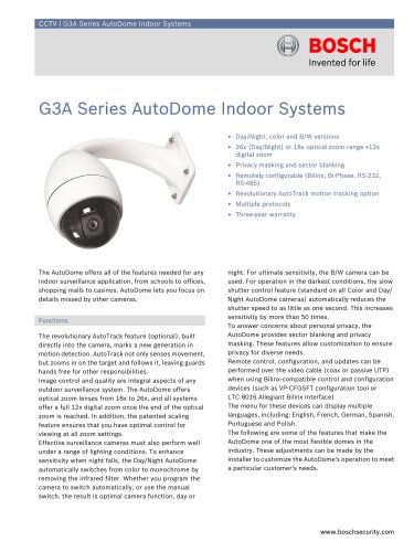 G3A Series AutoDome Indoor Systems 