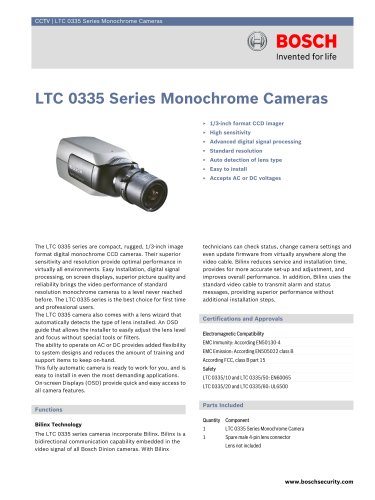 LTC 0335 Series Monochrome Cameras 