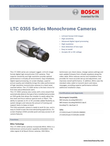 LTC 0355 Series Monochrome Cameras 