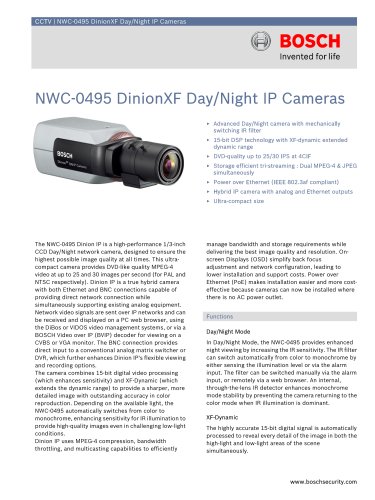 NWC-0495 DinionXF Day/Night IP Cameras 