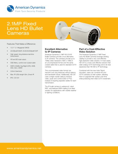 2.1MP Fixed Lens HD Bullet Cameras