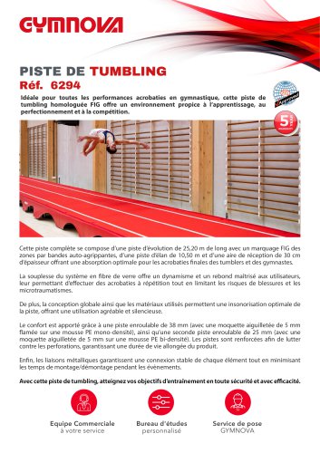 Plaquette - Piste de Tumbling GYMNOVA