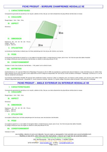 ANGLE EXTERIEUR OU INTERIEUR HEXDALLE XE