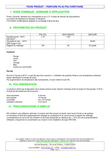 PEINTURE PU 63 POLYURETHANE