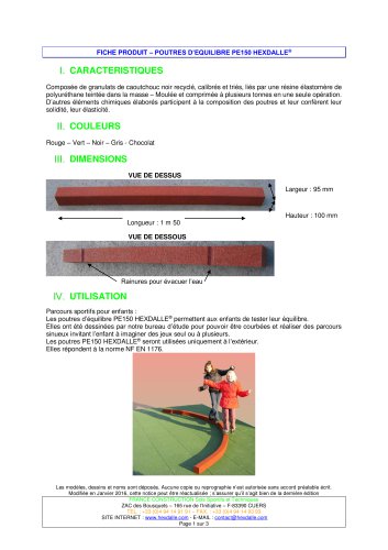 POUTRES D’EQUILIBRE PE150 HEXDALLE®