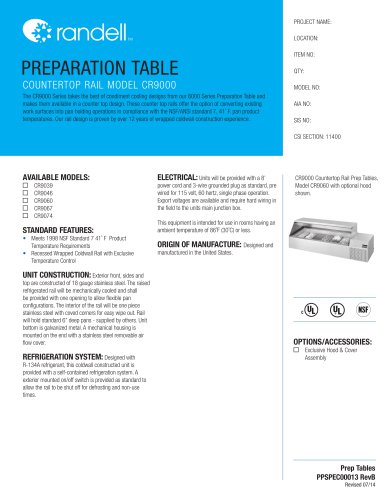 COUNTERTOP RAIL MODEL CR9000