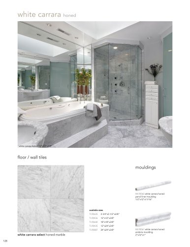 WHITE CARRARA HONED MARBLE