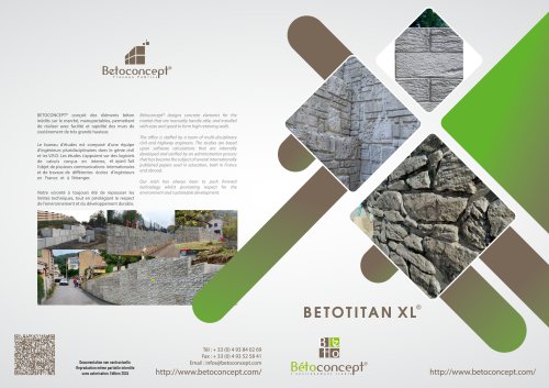 Plaquette de présentation BETOTITAN XL