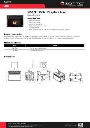 MORFEU Pellet Fireplace Insert