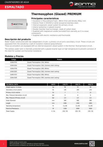 Thermosyphon (Glazed) PREMIUM-EN