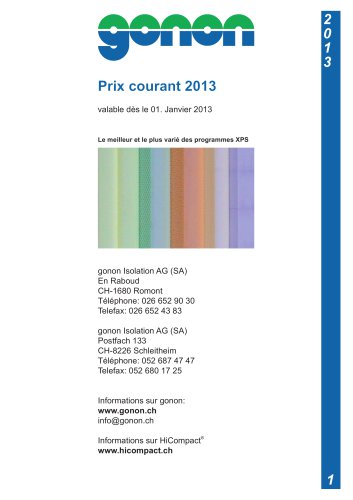 Prix courant 2013