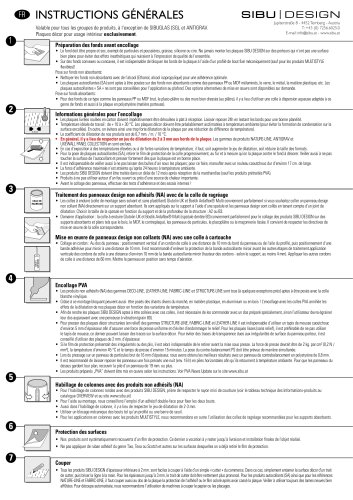 INSTRUCTIONS G&Eacute;N&Eacute;RALES