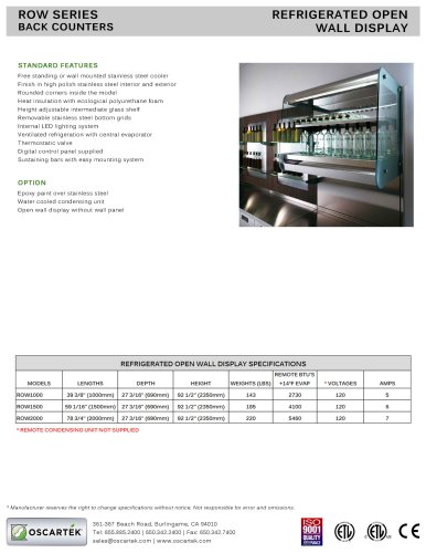 Refrigerated Open Wall Shelving