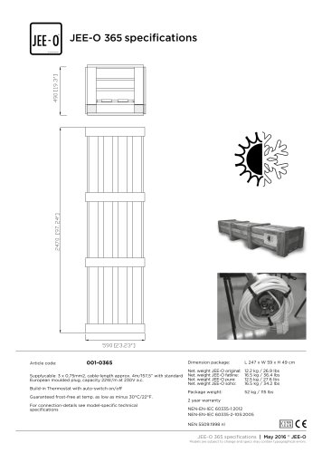 JEE-O 365 specifications