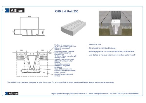 XHB LID UNIT 250