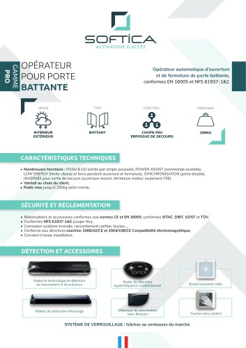 Opérateur pour porte battante