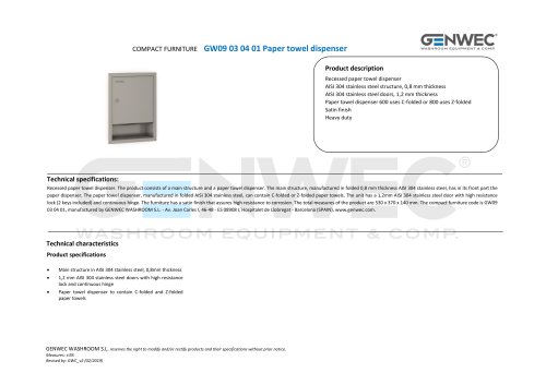 GW09 03 04 01 Paper towel dispenser