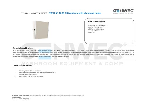 GW11 66 02 00 Tilting mirror with aluminum frame