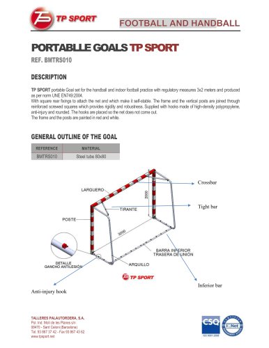 PORTABLLE GOALS TPSPORT : BMTRS010