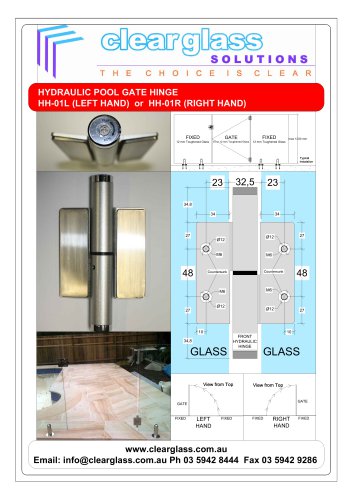 HYDRAULIC POOL GATE HINGE HH-01L (LEFT HAND) or HH-01R (RIGHT HAND)