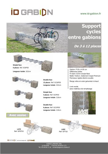 Support cycles complet De 3 &agrave; 12 places