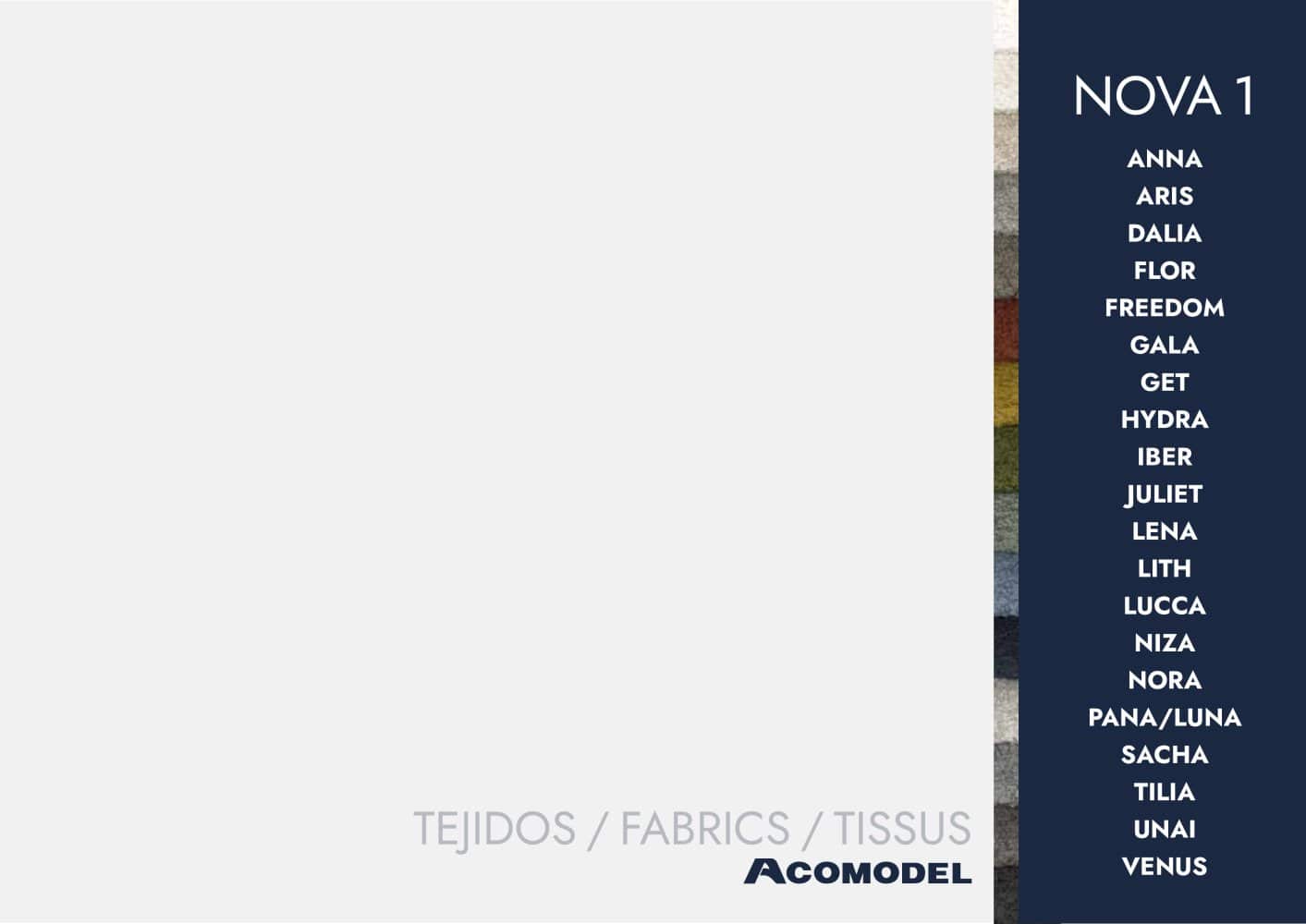 CATALOGUE DE TISSUS - Tapizados Acomodel Yecla sl