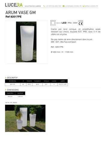 ARUM VASE GM 82017PE