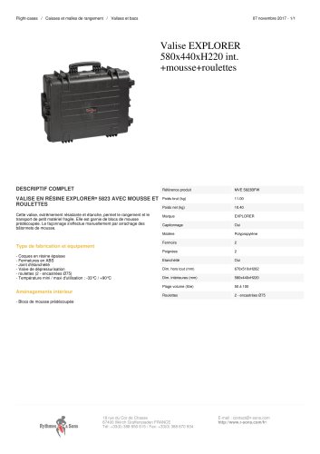 VALISE EXPLORER 580X440XH220 INT. +MOUSSE+ROULETTES