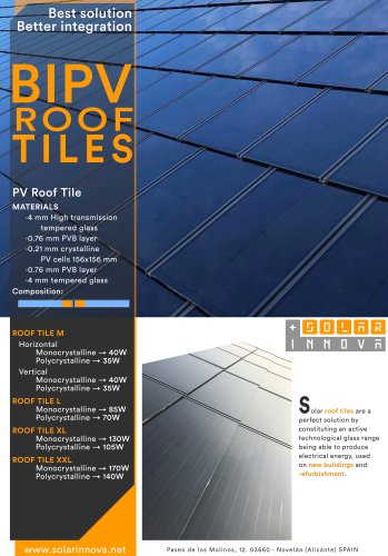 BIPV-Solar Photovoltaic Roof Tiles