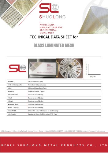 GLASS LAMINATED MESH DATA SHEET