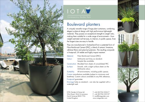 Boulevard planter range