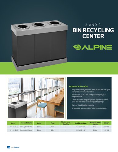 2 AND 3 BIN RECYCLING CENTER