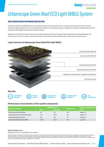 URBANSCAPE Green Roof ECO Light WBLG System