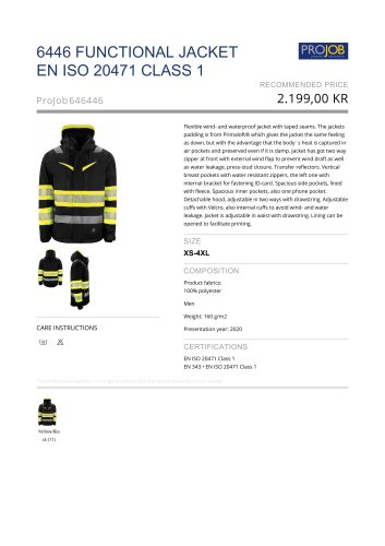 6446 FUNCTIONAL JACKET EN ISO 20471 CLASS 1