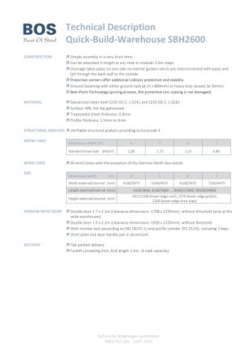 Quick-Build-Warehouse SBH2600