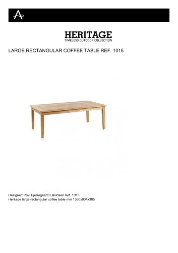 LARGE RECTANGULAR COFFEE TABLE REF. 1015