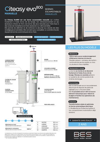CITEASY EVO 800 Borne escamotable manuelle